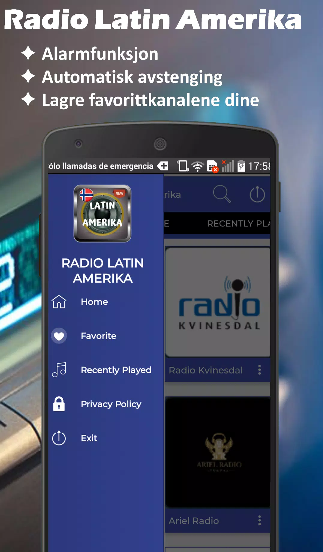 Radio Latin Amerika Oslo-Norge Radio Dab Nettradio APK للاندرويد تنزيل