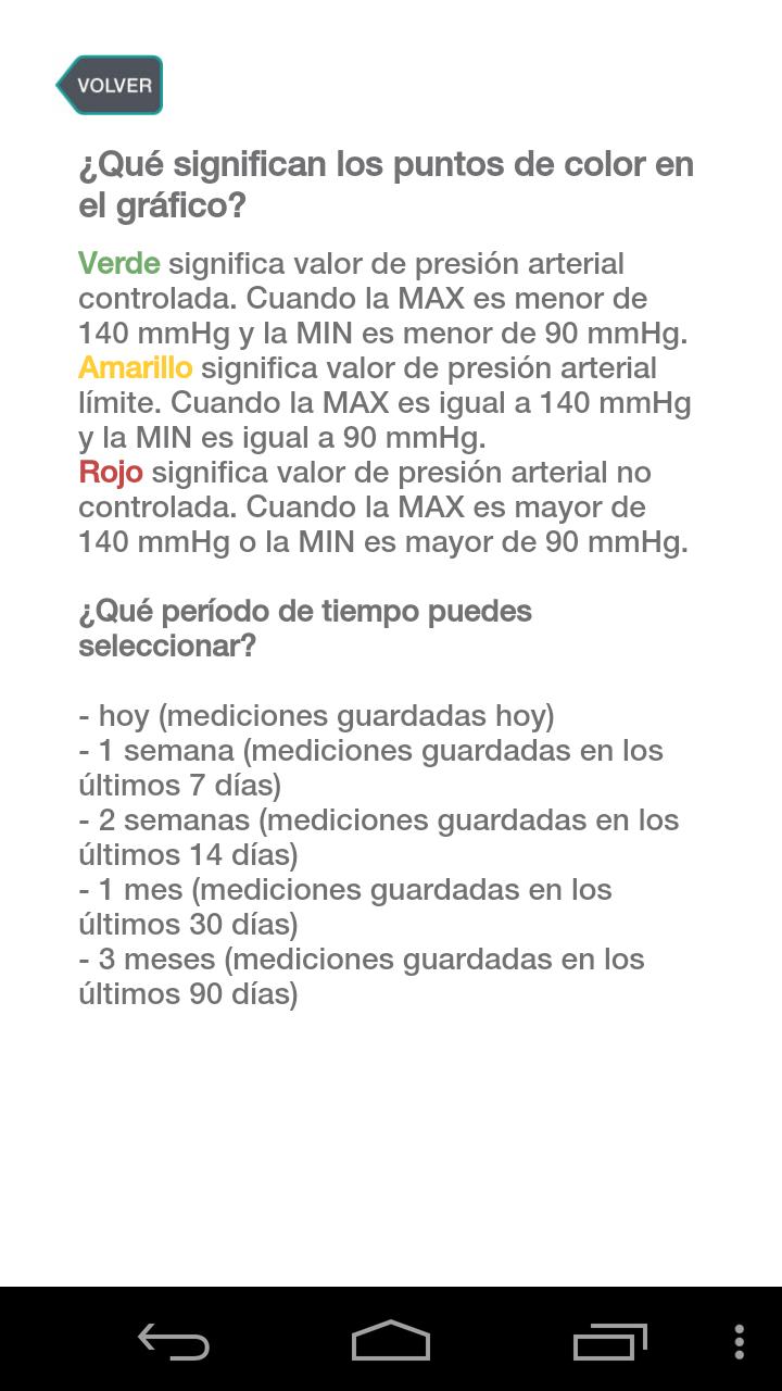 Mmhg de presión arterial