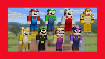 Skins Super Mario Minecraft Cartaz