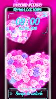 Neon Rosen Sperrbildschirm Plakat