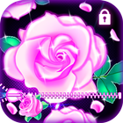 Neon Rose Zipper Screen Locker Theme আইকন