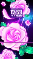 Neon Rose Zipper Screen Locker Theme পোস্টার