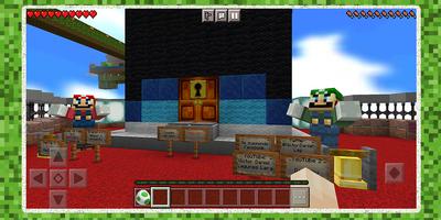 Super Mario rodando Minecraft Cartaz