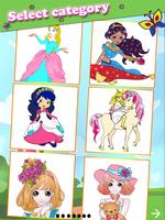 princesses coloring book-sweet coloring capture d'écran 1