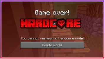 Hardcore Mode Minecraft PE Cartaz
