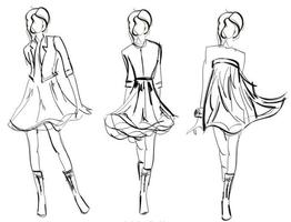 Modèles Fashion Designs Sketches capture d'écran 1