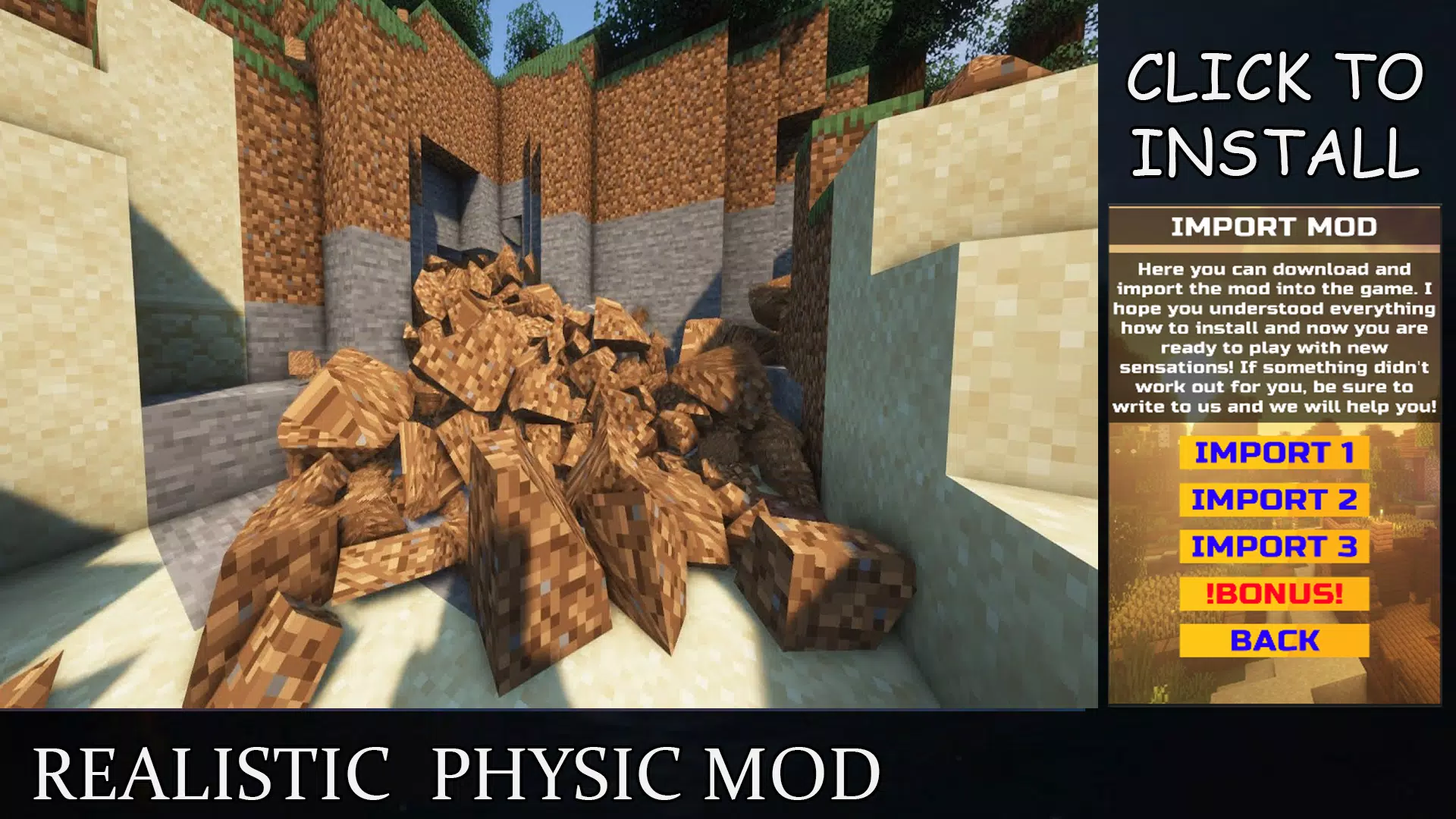 How to install Physics Mod for Minecraft (Realistic Physics) 