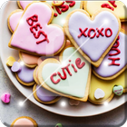 Romantic Sweet Cookies Hearts Screen Lock ไอคอน