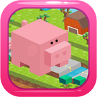 Blocky Pig Runner icône