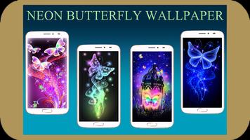 Neon Butterfly Wallpaper Affiche