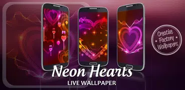 Neon Hearts Live Wallpaper