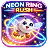 Neon Ring Rush: 3D Bee Flyer