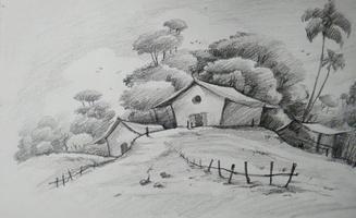 New Drawing Scenery Sketch poster