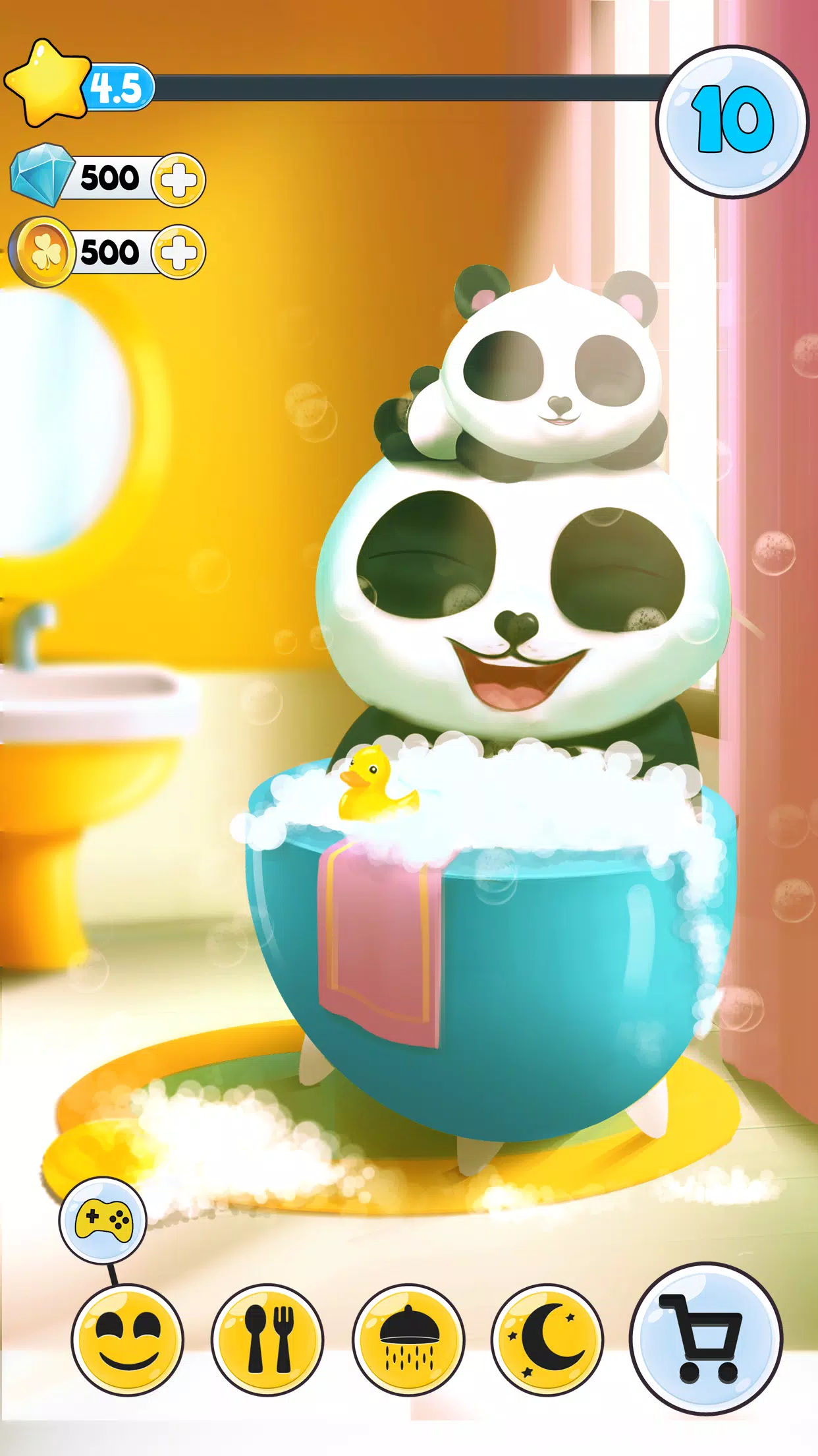 Pu 熊猫虚拟宠物和寵愛可爱游戏的孩子