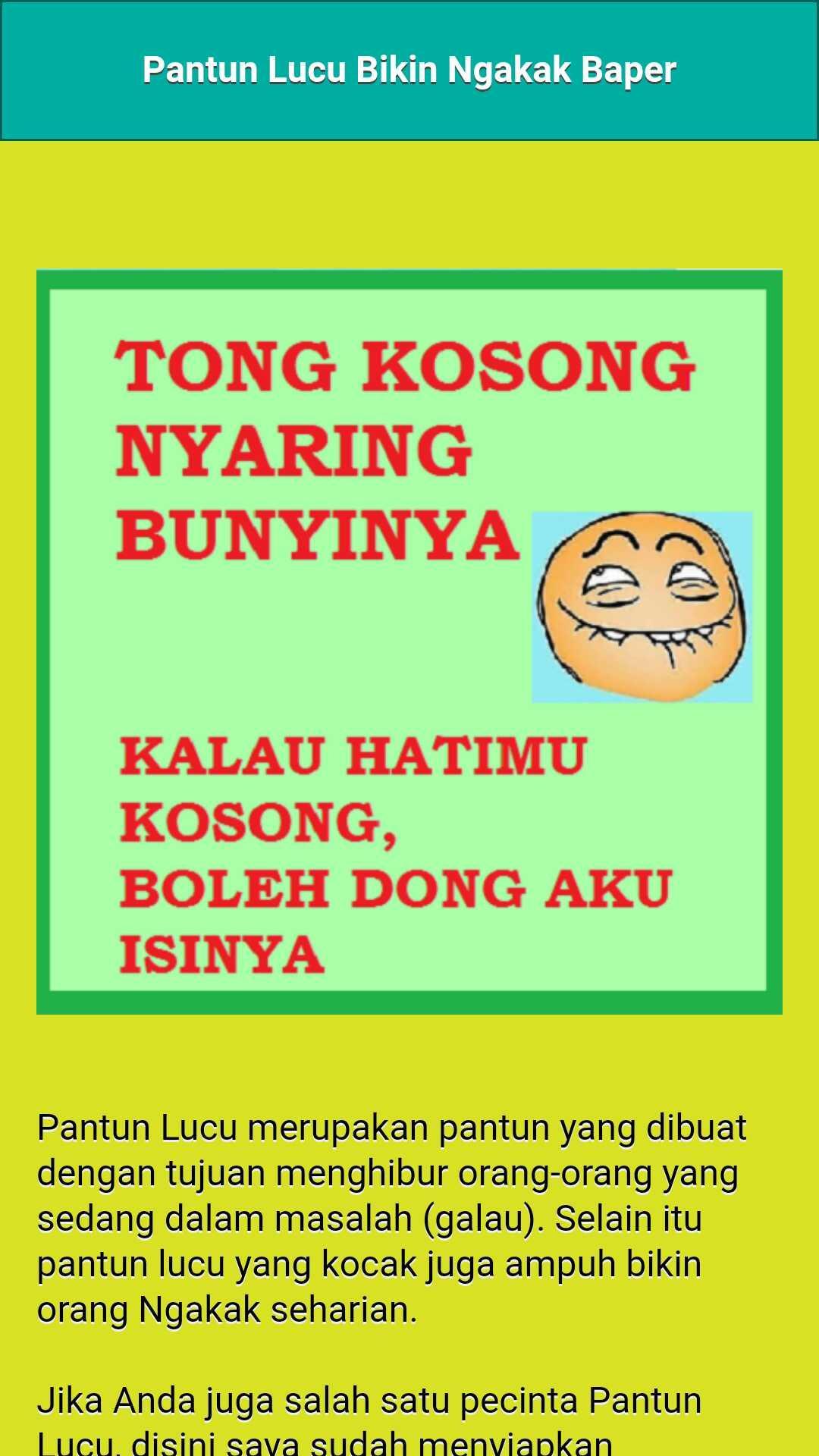 Android Icin Pantun Lucu Bikin Ngakak Baper Terbaru Apk Yi Indir