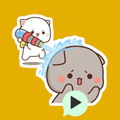 Mochi Perzik Kat Stickers