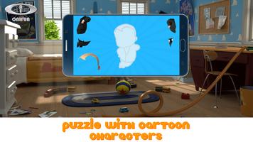Puzzle with Cartoon Characters Affiche