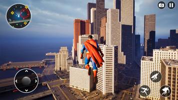 Flying Superhero Crime City plakat