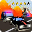 Police chase. Cars rally game icon