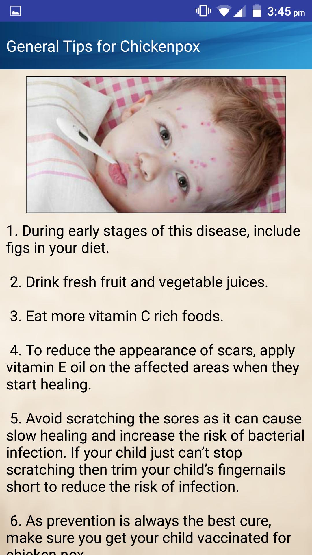 Chicken Pox in Kids Causes Treatment Help APK pour Android Télécharger