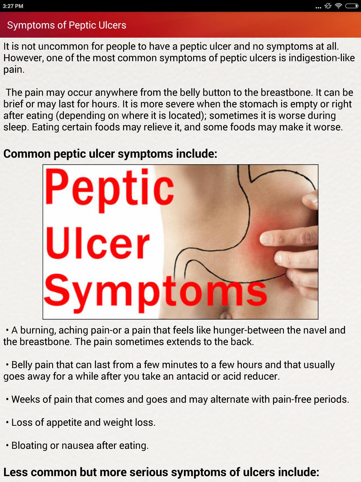 Peptic ulcer symptoms