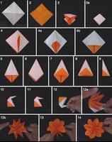 Didacticiel de fleur d'origami Affiche