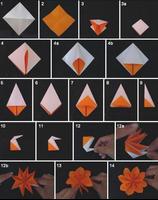 Origami Blumen-Tutorial Plakat