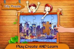 Jigsaw City Puzzle Game Affiche