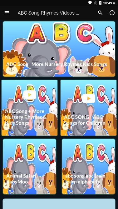 ABC Song Rhymes Phonics Videos Learning APK pour Android Télécharger