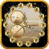 Gold Digital Clock Widget