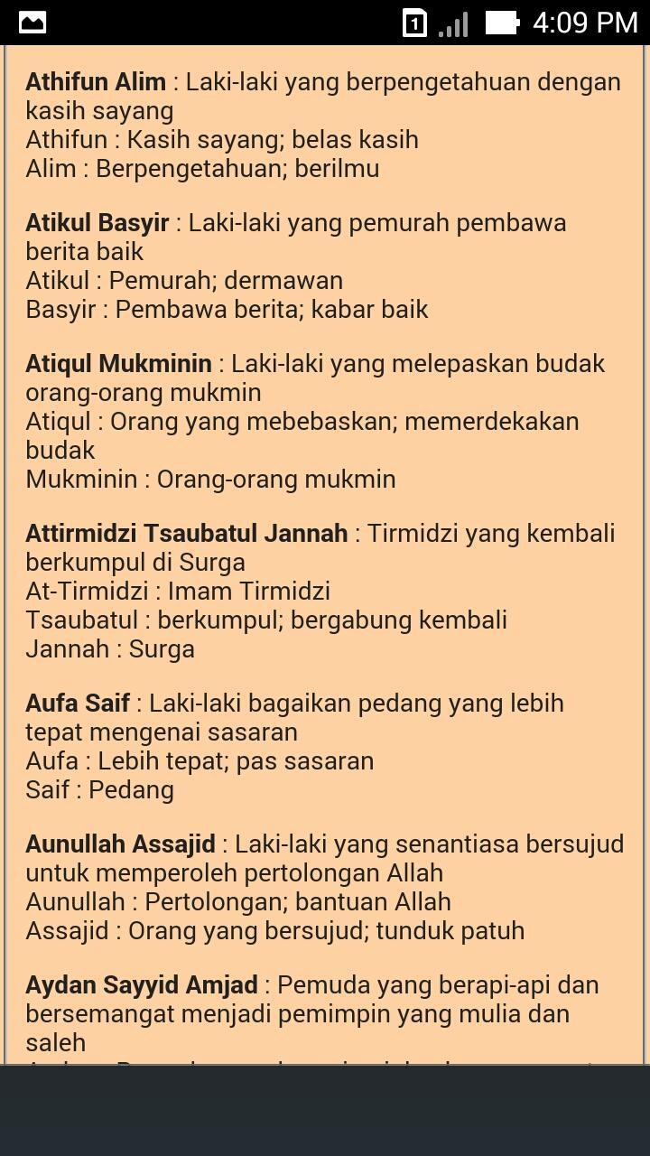 Nama Yg Baik Untuk Anak Lelaki