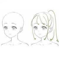 How to draw anime hair poster