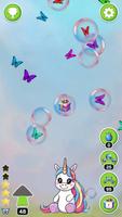 Unicorn Catch Butterfly Bubble Affiche