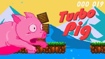 Turbo Pig platformer pixel art Affiche