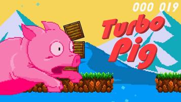 Turbo Pig platformer pixel art পোস্টার