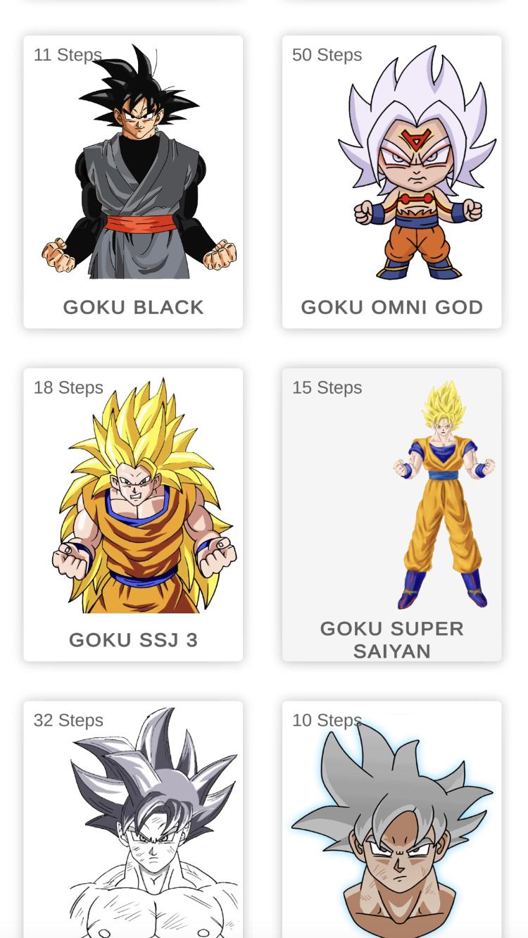 Descarga de APK de Cómo dibujar Goku paso a paso para Android