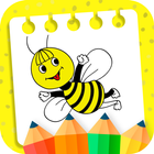 Bee coloring pages icon