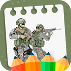 Desenhos Para Colorir Militares: Livro de Colorir ícone