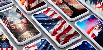 American Flag Wallpaper Plakat