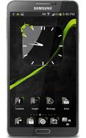 Widget cristal Horloge Noire Affiche