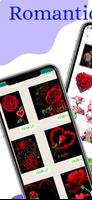 Romantic Gif flowers stickers Affiche