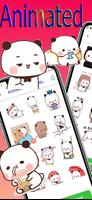 Animated White Panda Stickers Poster