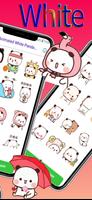 Animated White Panda Stickers captura de pantalla 1