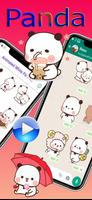 Animated White Panda Stickers captura de pantalla 2