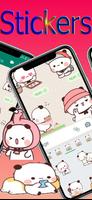 Animated White Panda Stickers captura de pantalla 3