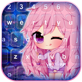 Anime Mädchen Tastatur Thema Zeichen