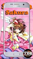 Anime mignon Sakura Art fond d'écran HD Affiche