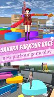 Anime School Girl Parkour Race Affiche