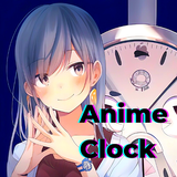 Anime Clock. Kawaii girl gif