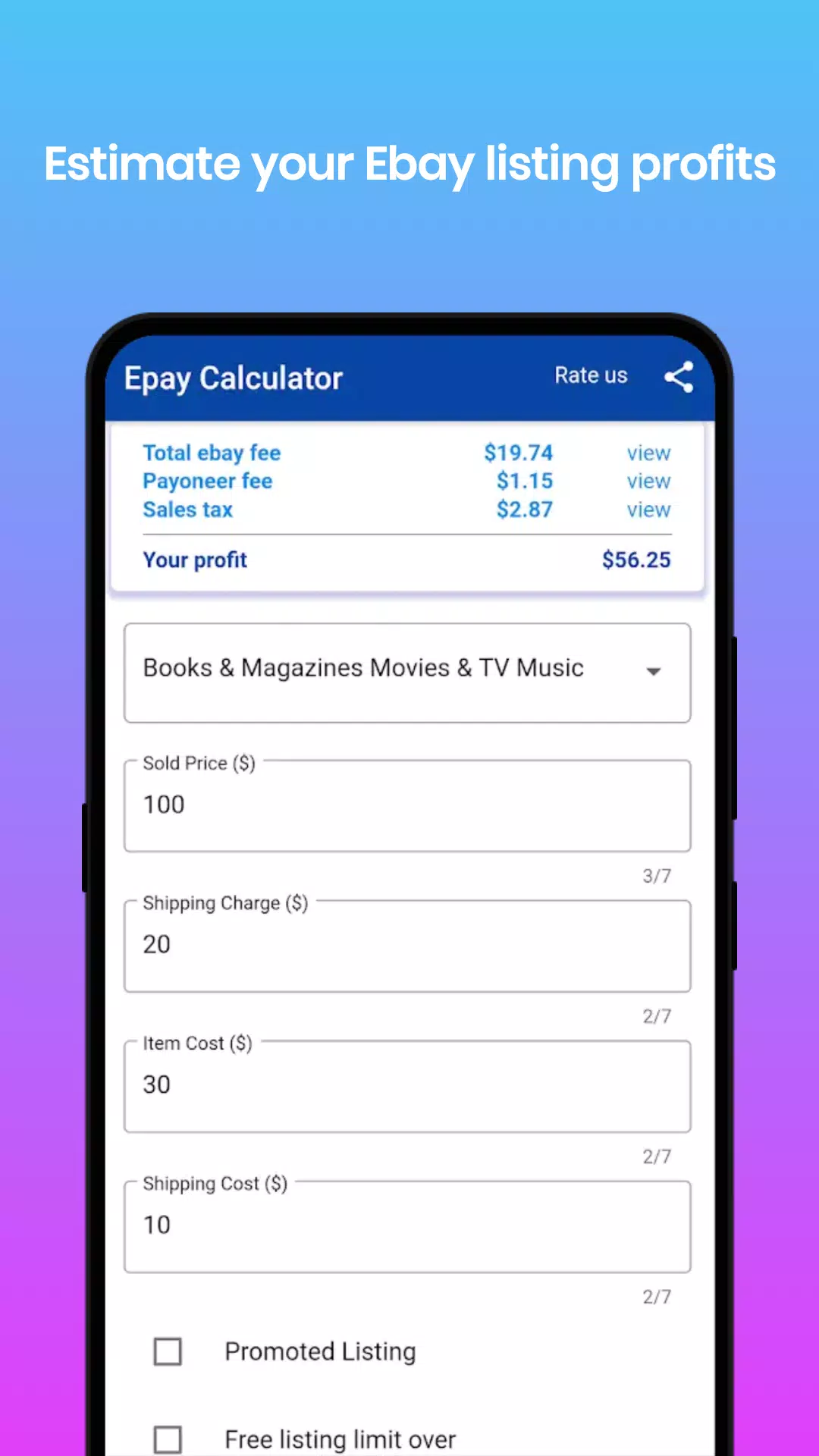Ebay Payoneer fee calculator APK for Android Download